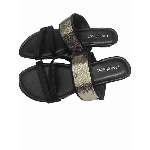 Lane Bryant Women’s Sandals Slide Black/Silver  Color Size 9W - Picture 2 of 6